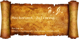 Heckenast Julianna névjegykártya
